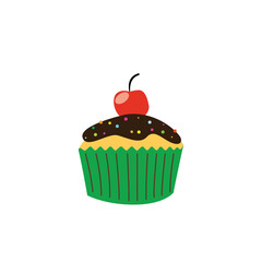 Wall Mural - Cupcake Illustration Background Vector. Cupcake logo business design concept