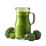 Fototapeta Kuchnia -  broccoli smoothie in a glass, isolated