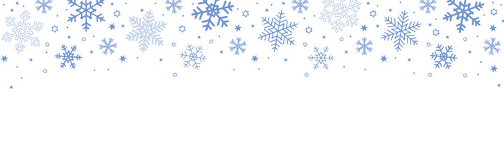 Wall Mural - blue banner christmas snowflake border isolated vector illustration