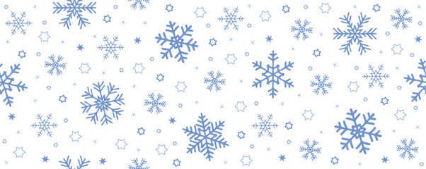 Poster - blue christmas seamless snowflake background isolated vector illustration