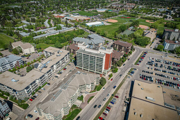 Aerial of the Nutana Suburban Centre Neighborhood in Saskatoon