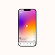 © Jessica - instagram reel smart phone template set, high quality vector eps, gradient style 2023 new iphone 14 mockup. realistic eps vector mobile device. Iphone smartphone, new update instagram application