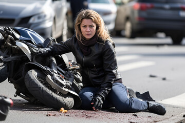 Woman Crash with a Motorbike