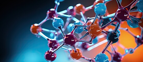 Microscopic view of PFHxS molecules 3D structure and chemical formula