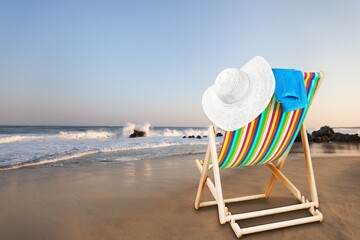 Canvas Print - summer seaside beach landscape background.