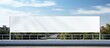 © Lasvu - Outdoor public advertising on metal bridge with long white vinyl banner