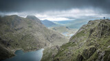 Fototapeta Londyn - Snowdonia National Park, Wales- views of routes up to the top of Mount Snowdon