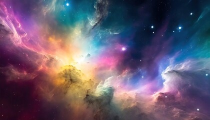 Wall Mural - space of night sky with cloud and stars.