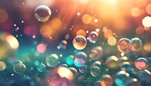 Pink Soap Bubble Background: Abstract Design Featuring Gas Bubbles Under Water