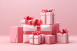Gifts of joy, a delightful array of presents wrapped in pink, ready to spread happiness and warmth.