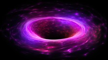  A Black Hole With Pink And Purple Swirls And A Black Background With A Black Hole In The Middle Of The Picture.  Generative Ai