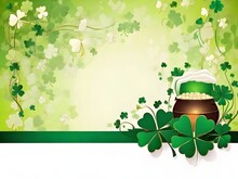 St Patricks Day With Flower Background