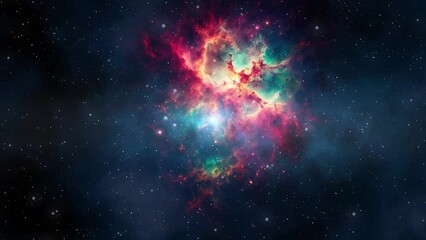 Wall Mural - animated space nebulosa and galaxy background with stars. part1