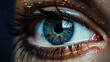 macro closeup of blue eye