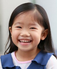 Wall Mural - Korean Child Smiling Closeup