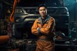 © Johnathan - Asian Man Mechanic Employment Lifestyle Background Generative AI