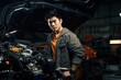 © Johnathan - Asian Male Mechanic Job Attractive Setting Generative AI