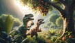 Realistic Dinosaurs Scene