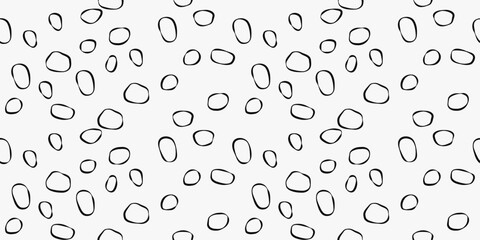 Poster - Abstract simple rings, white background and rings scattered across the canvas. Vector pattern for print, design, notebooks, pillows, textiles.