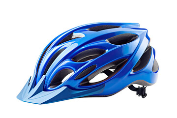 blue bicycle helmet isolated on white background