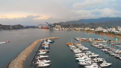 Wall Mural - Aerial shots of the Navy of Santa Marta, Colombia