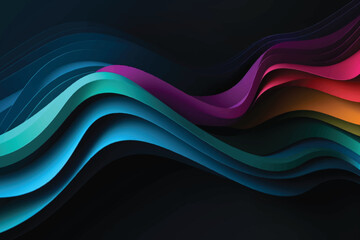 Colorful wavy background with paper cut style