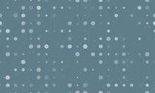 Seamless Background Pattern Of Evenly Spaced White Wheel Symbols Of Different Sizes And Opacity. Vector Illustration On Blue Grey Background With Stars