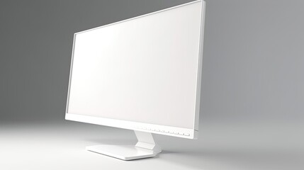 Poster - Monitor blank screen mockup with white background, Realistic monitor 3D model