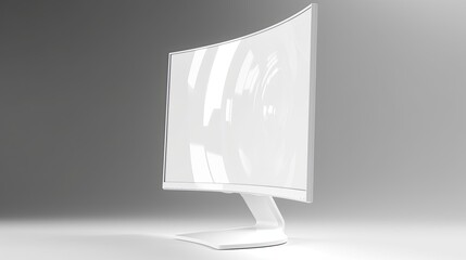 Poster - Monitor blank screen mockup with white background, Realistic monitor 3D model