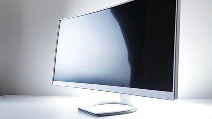 Fototapete - Computer monitor screen in white background, Monitor blank display mockup