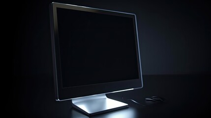 Poster - Computer monitor screen in white background, Monitor blank display mockup