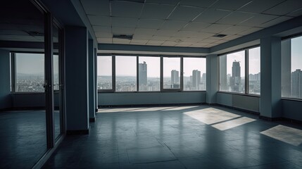Aufkleber - Empty office room photo, Corporate blank office room photography