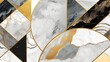 Fond art déco abstrait, motif géométrique minimaliste, incrustation de mosaïque moderne, texture d'agate de marbre et d'or, conception artistique en pierre artificielle. IA générative, IA