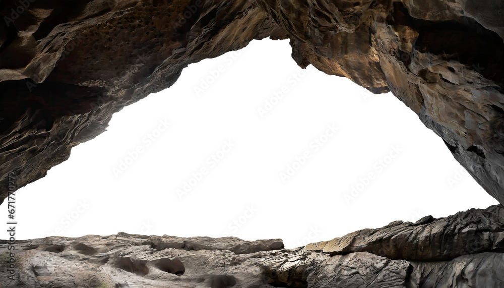 Big empty cave with entrance isolated on a transparent background. PNG ...
