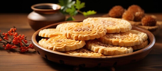 Yakgwa a type of traditional Korean sweet is a cookie made with honey