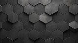 Fototapeta  - 
Abstract seamless dark black gray grey anthracite concrete cement stone tile wall made of hexagonal geometric hexagon print texture background banner panorama