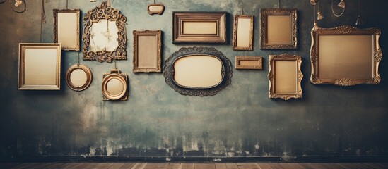 Wedding guest list displayed on vintage frames