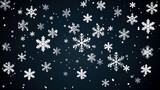 Fototapeta Na sufit - Snowflakes on a dark blue background.
