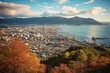 View of Kashiwajima from Mt. Doto. Otsuki, Kochi, Japan. Late October. Generative AI
