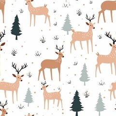 Naklejka na meble Reindeer minimal style. Generativ AI.