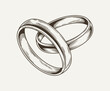 Wedding ring minimalistic sketch vector
