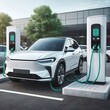 electric car charging station created with generative ai	