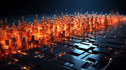 Data Technology Seamless Background, Abstract Digital Network