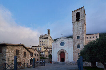 The medieval town of Gubbio and the gothic church of San Giovanni Battista, Umbria, Italy
