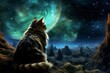 An adventurous feline explores the cosmic expanse. Generative AI
