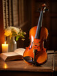© Marco Attano - Classical violin resting on an antique wooden table, sheet music in the background, shallow depth of field