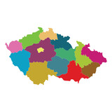 Fototapeta Las - Czechia map. Map of Czech Republic in administrative regions
