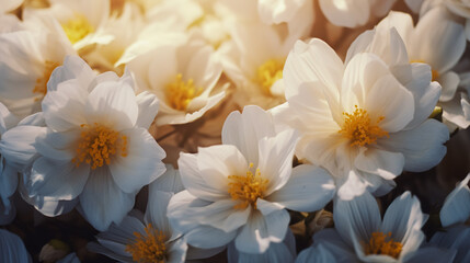 Wall Mural - Background of beautiful white flowers.