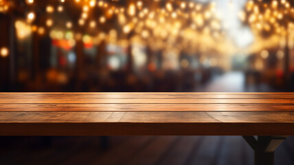 Wall Mural - empty wooden table background