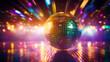© Daniel - disco ball with glowing neon effects.